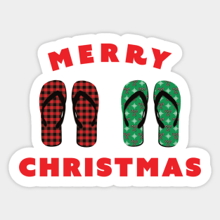 Merry Christmas Summer In Thongs aka Flip Flops Sticker